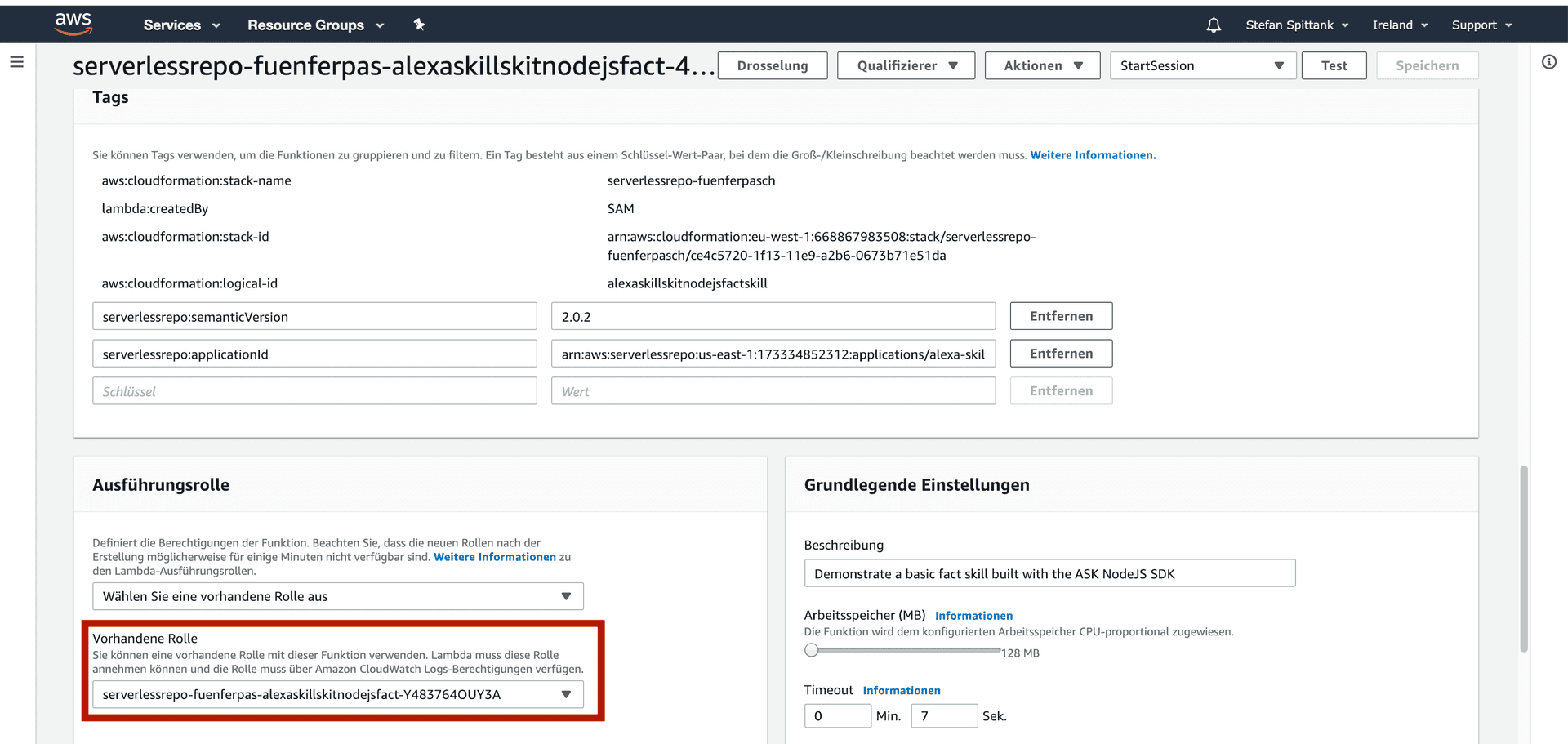 Looking up the role of a lambda function