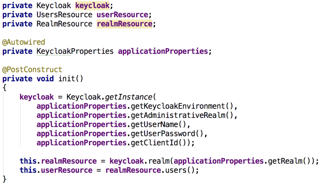 Keycloak integration code example