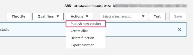 Publish new Lambda Version