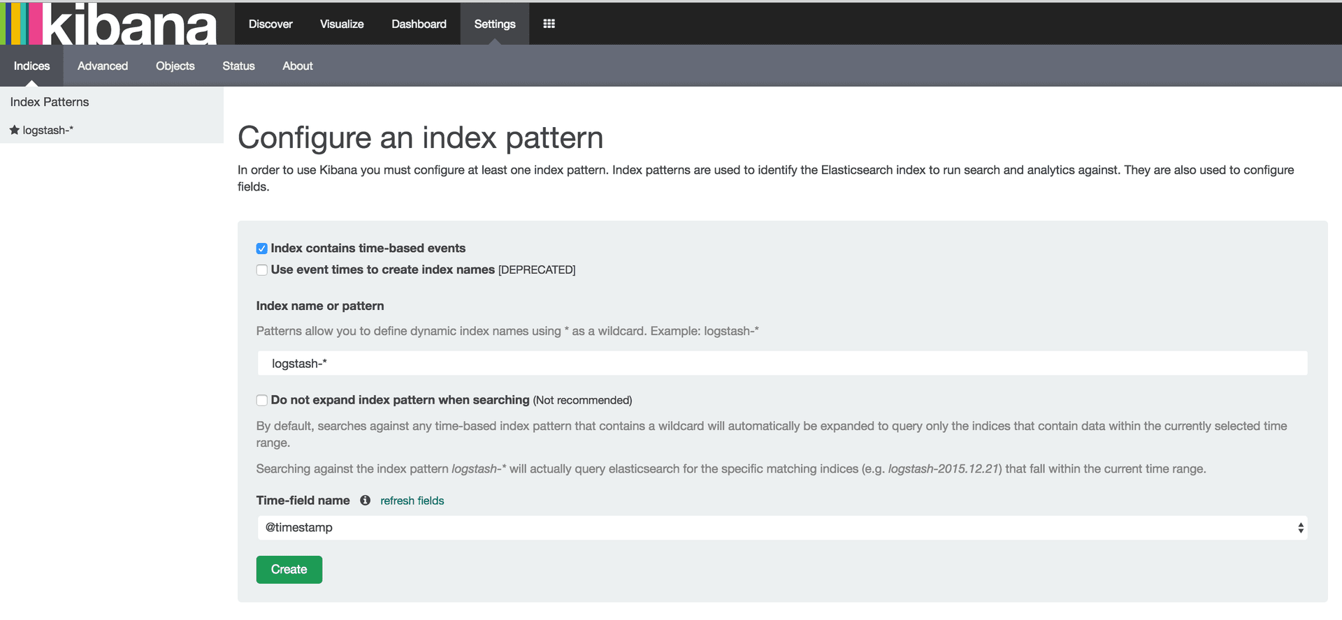 kibana-create-index