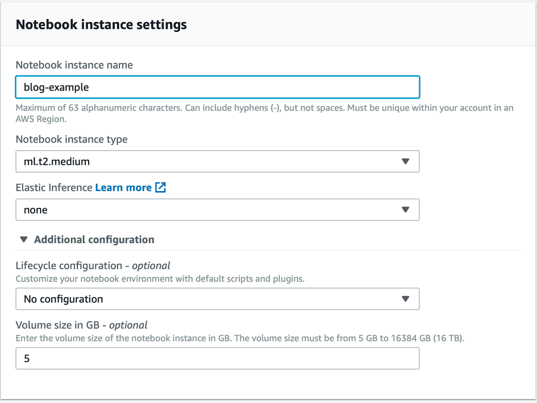 AWS SageMaker Instance Volume Size