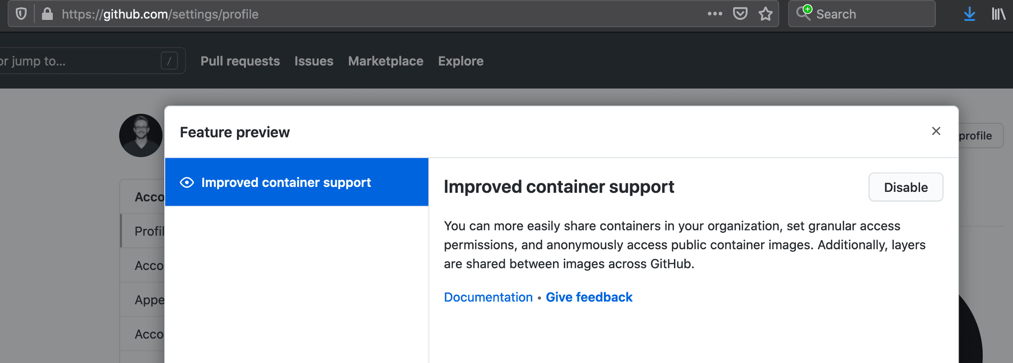 Activate improved container support