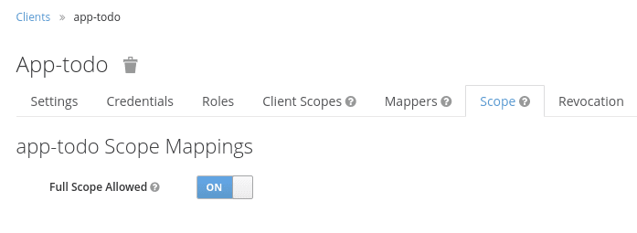 keycloak app to do scope