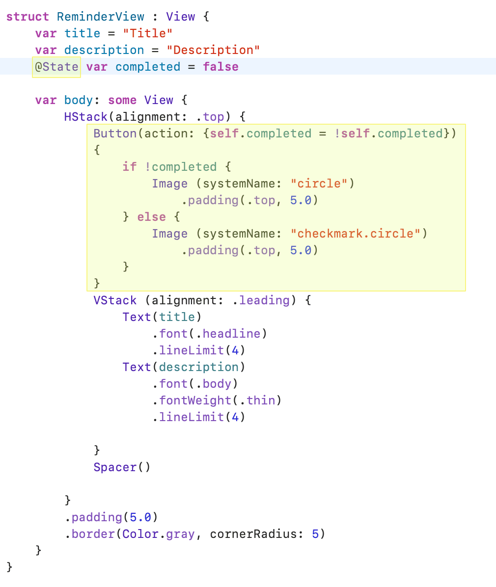 Code Reminder View 2