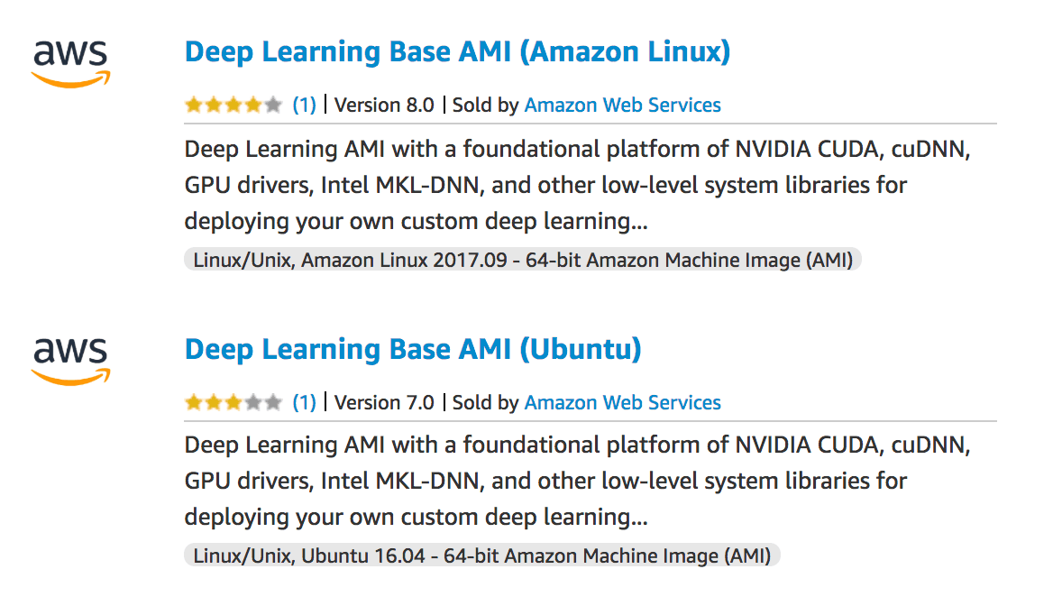 Deep Learning EC2 Images