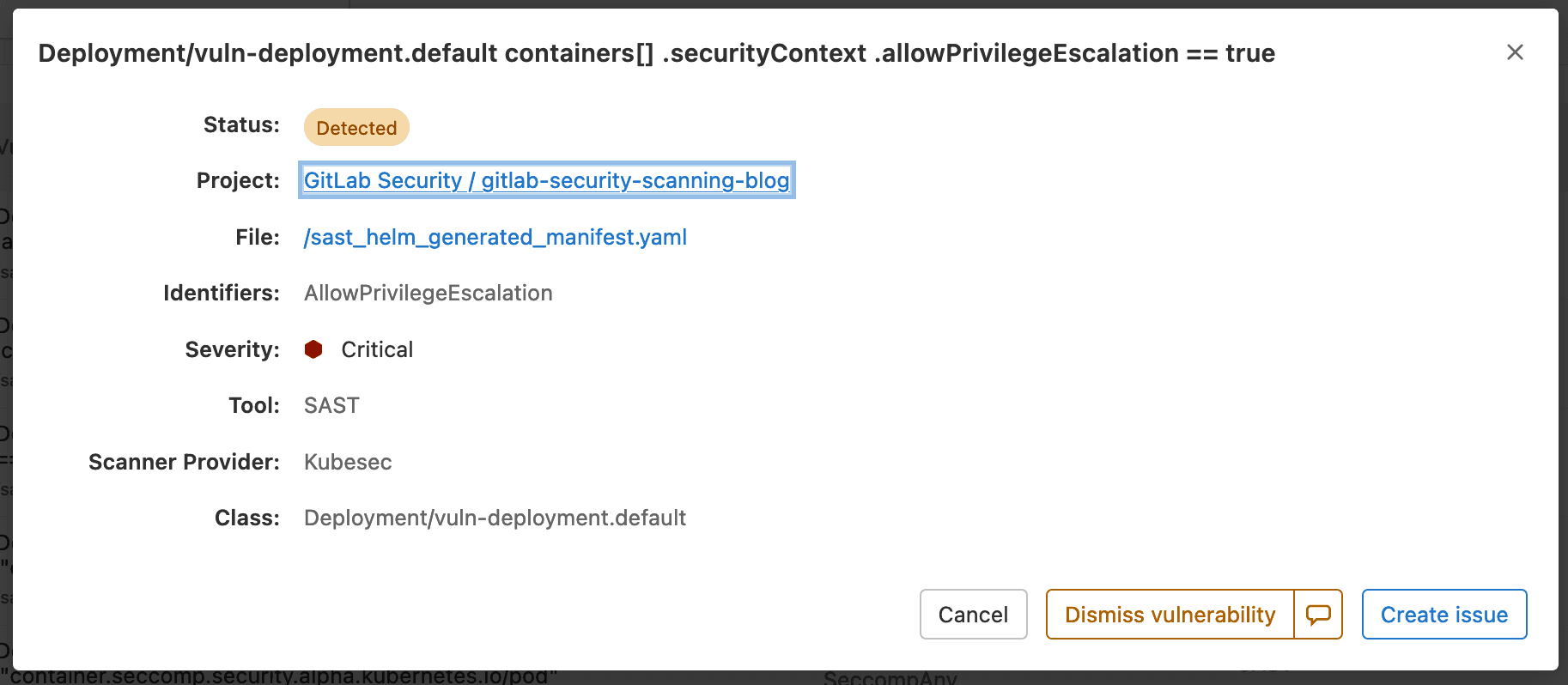 GitLab Security Helm Chart Vulnerability Details