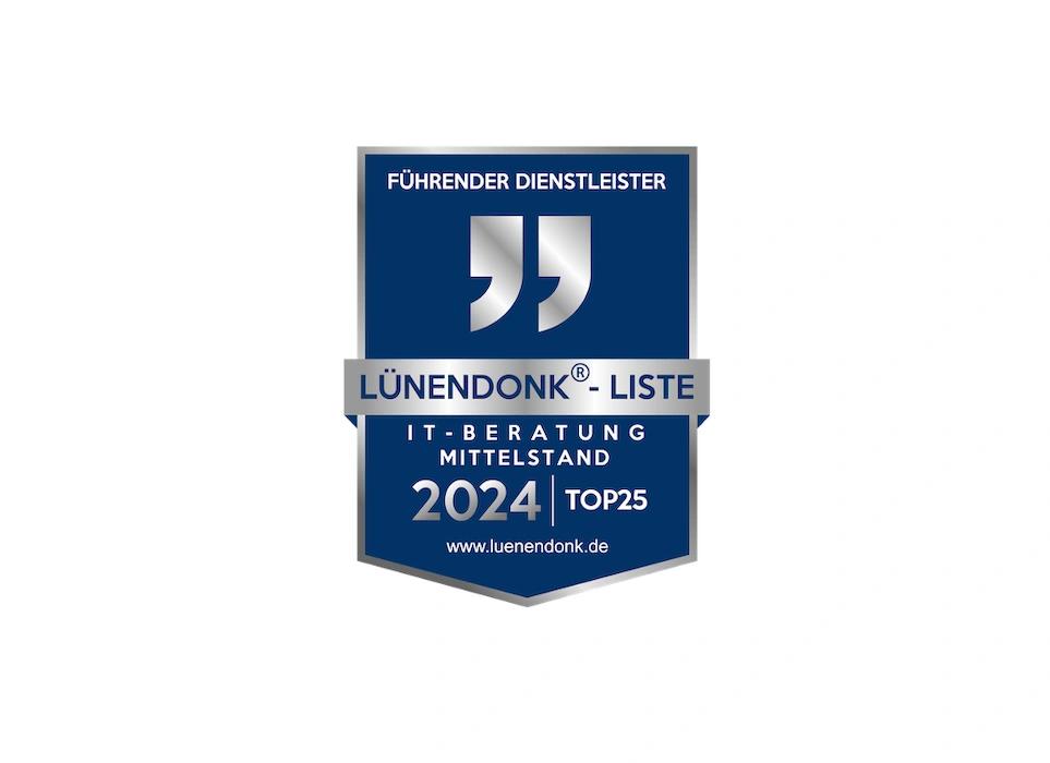 Badge führender Dienstleister in den Top 25 der Lünendonk-Liste 2024