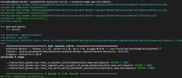 aws molecule verify success