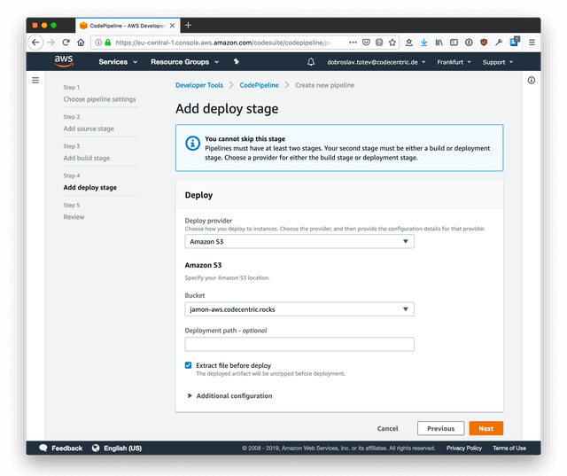 Configuring the actual deployment