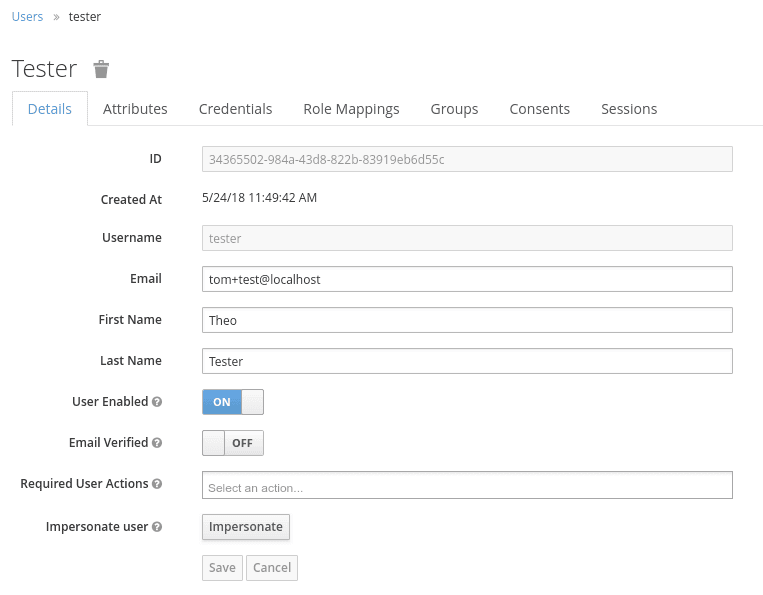 keycloak user detail