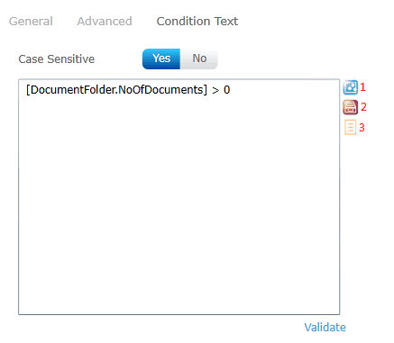 condition text in the decision node